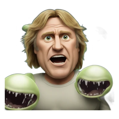 Depardieu attacked by aliens sticker