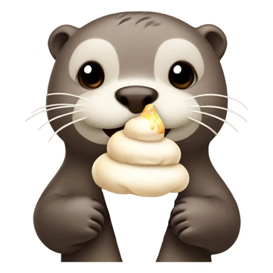 otter with ice cream sticker