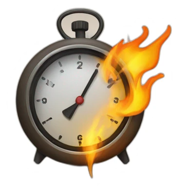 timer on fire sticker
