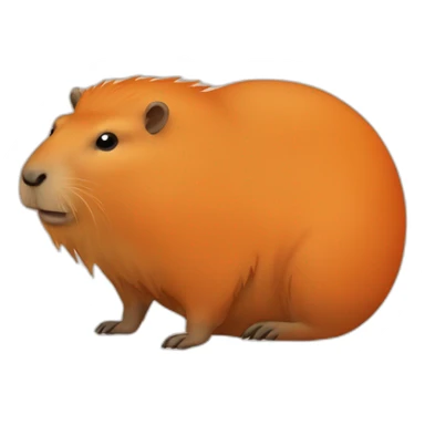 capybara morphed into a round orange sticker