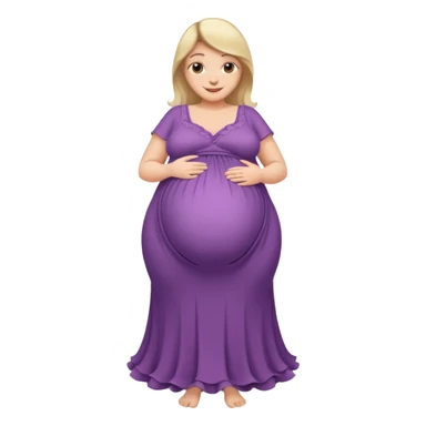 very heavily pregnant overdue woman with super  large belly sticker