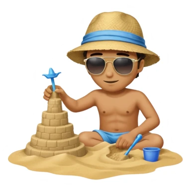 Man building sand castle sticker