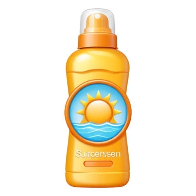 sunscreen bottle object icon, summer pool accessory, smooth packaging, bright colors, 3D cartoon, mobile game icon style, centered, clean background, no text, no watermark
 sticker