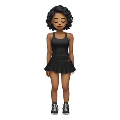 Girl with tattoos and black skirt asleep on floor sticker