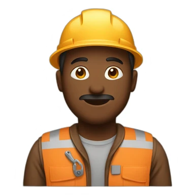 Worker man brown overall sticker