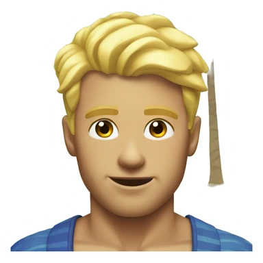 blonde gay guy at beach  sticker
