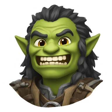 The orc laughs and waves hello sticker