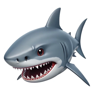 scary shark with sharp teeth sticker