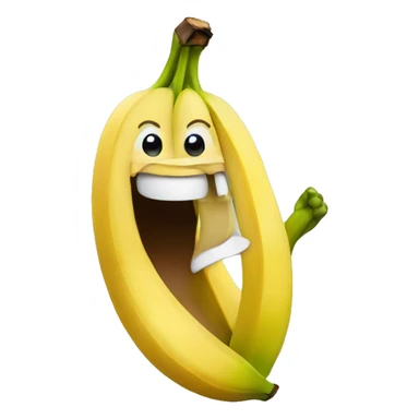 A banana laughing with a transparent background sticker
