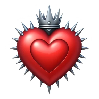 gothic heart with silver spikes sticker
