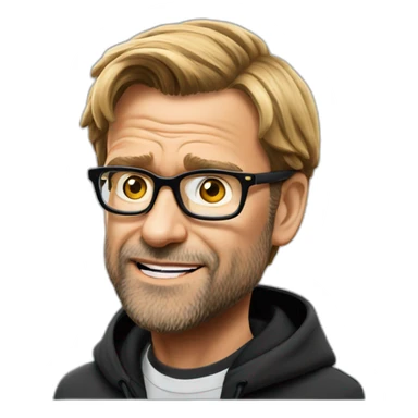 Klopp is nervous in a black hudie sticker