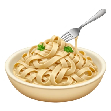 white creamy saucy fettuccine with a fork   sticker