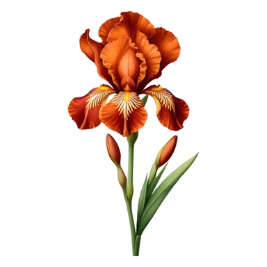 single Copper Red Iris, straight stem sticker
