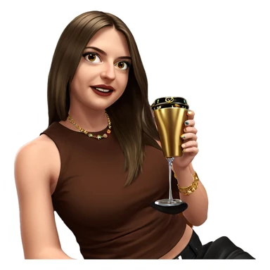 girl with jewelry and cup sticker