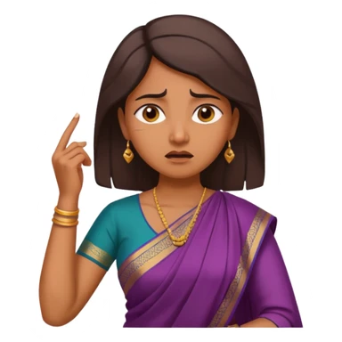 generate an indian female teacher calling. looking mad. Dressed in a saree sticker