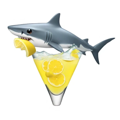 Shark drinking a lemon drop  sticker