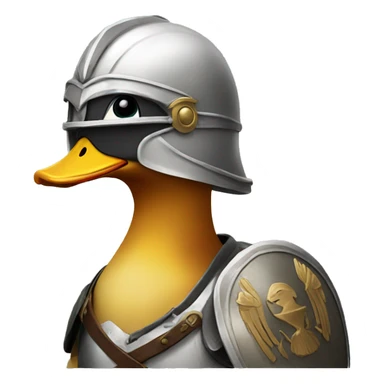 Duck wearing a Greek helmet and armor  sticker