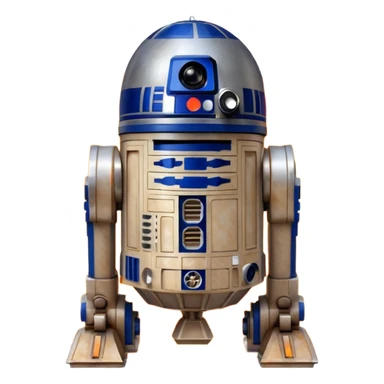 R2D2 surrounded by fire sticker
