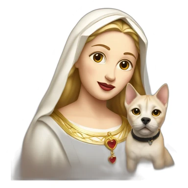 madonna with a dog-cat sticker