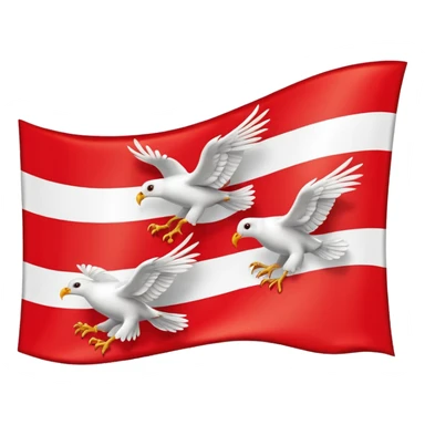 drapeau de Lorraine montrant les trois oiseaux blancs dans la bande rouge diagonale sticker