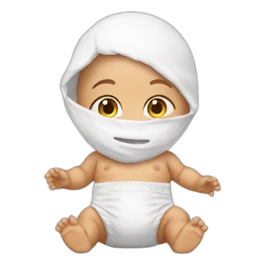 Baby in diaper sticker