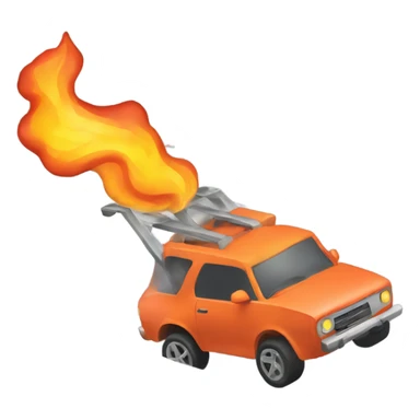 car on fire jumping off a ramp sticker