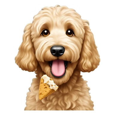 goldendoodle eating treat sticker