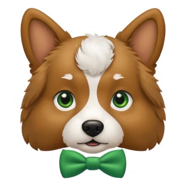 dog with a green bow tie sticker