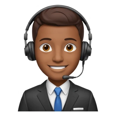 a sales agent with headphones sticker