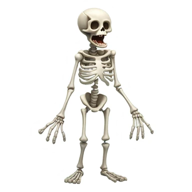 Skeleton who is really really terrified  sticker
