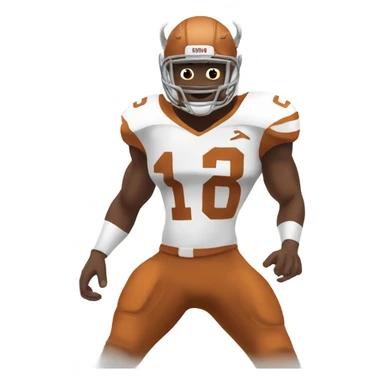 Longhorn playing football sticker