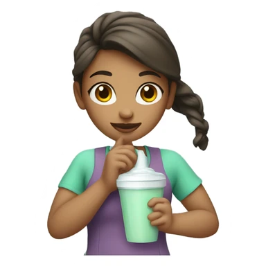 Protein shake girl drink mint clothes sticker