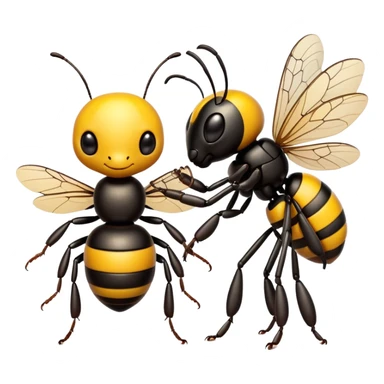 Ant holding hands with bumblebee sticker
