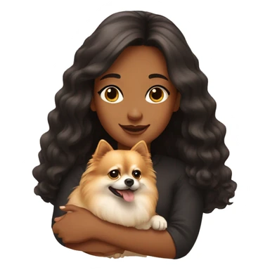 Girl with Pomeranian  sticker