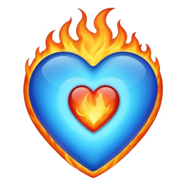 blue heart is fire emoji  sticker