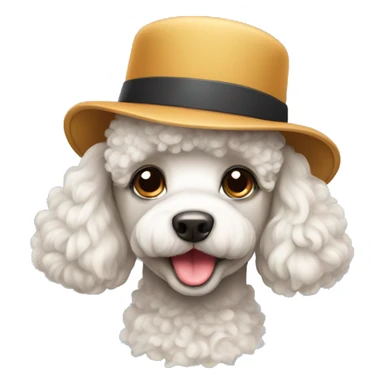 cute poodle in hat sticker