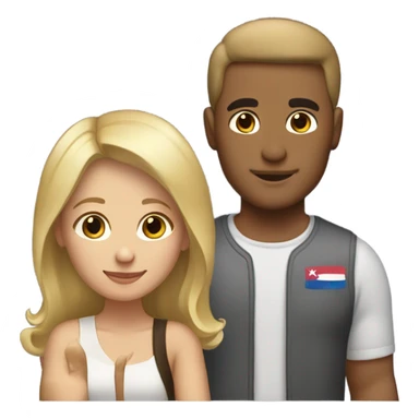Puerto rican beard short hair  and blond long hair girl couple sticker