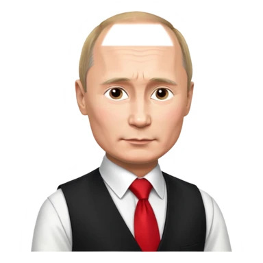putin in vest with tie sticker