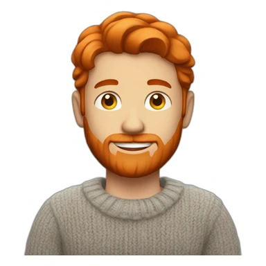 man red hair wearing sweater with shirt raising hand sticker