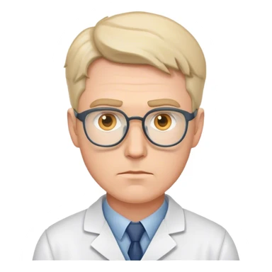 white man scientist photorealistic serious sticker