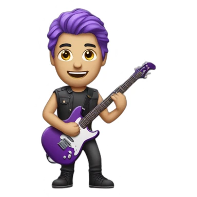 A man guitarist with purple hair sticker