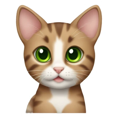 A small Brown kitten with green eyes  sticker