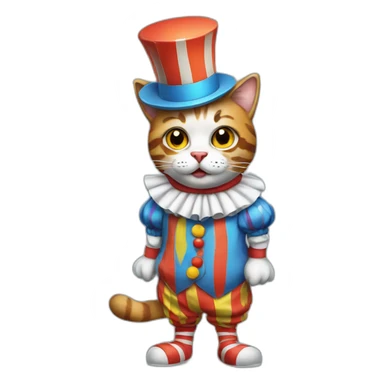 cat in a clown outfit sticker