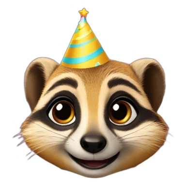 A meerkat a sign that has “Happy Birthday Priya” sticker