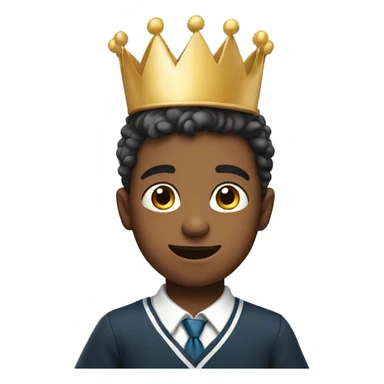 boy in school uniform with Birthday crown sticker