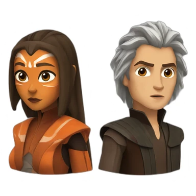 Ahsoka and Anakin sticker
