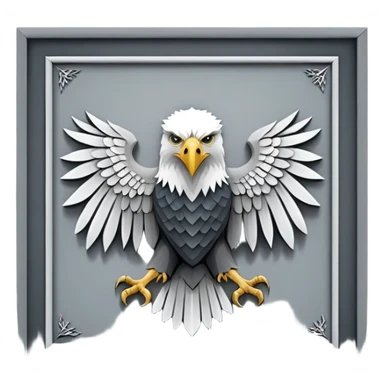 Game of thrones style eagal Sigil in square picture frame with Stark Colors sticker