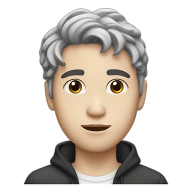 a boy with white skin and short, black, wavy hair sticker