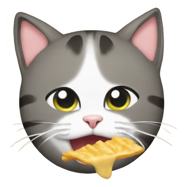 cat eating 떡볶이 sticker