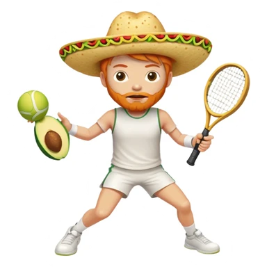 Ginger person with a taco head, playing tennis  sticker